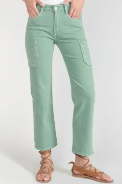 Le Temps des Cerises Precieux Taille Haute 7/8Eme Jeans Vert D'Eau-Femme Coupe Regular