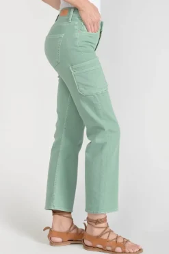 Le Temps des Cerises Precieux Taille Haute 7/8Eme Jeans Vert D'Eau-Femme Coupe Regular