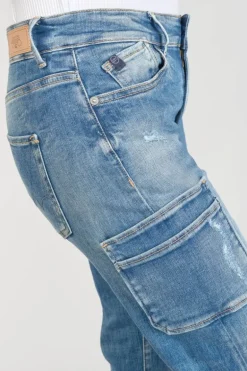 Le Temps des Cerises Precieux Taille Haute 7/8Eme Jeans Destroy Bleu N°3-Femme Coupe Regular