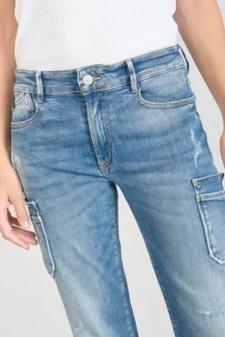 Le Temps des Cerises Precieux Taille Haute 7/8Eme Jeans Destroy Bleu N°3-Femme Coupe Regular