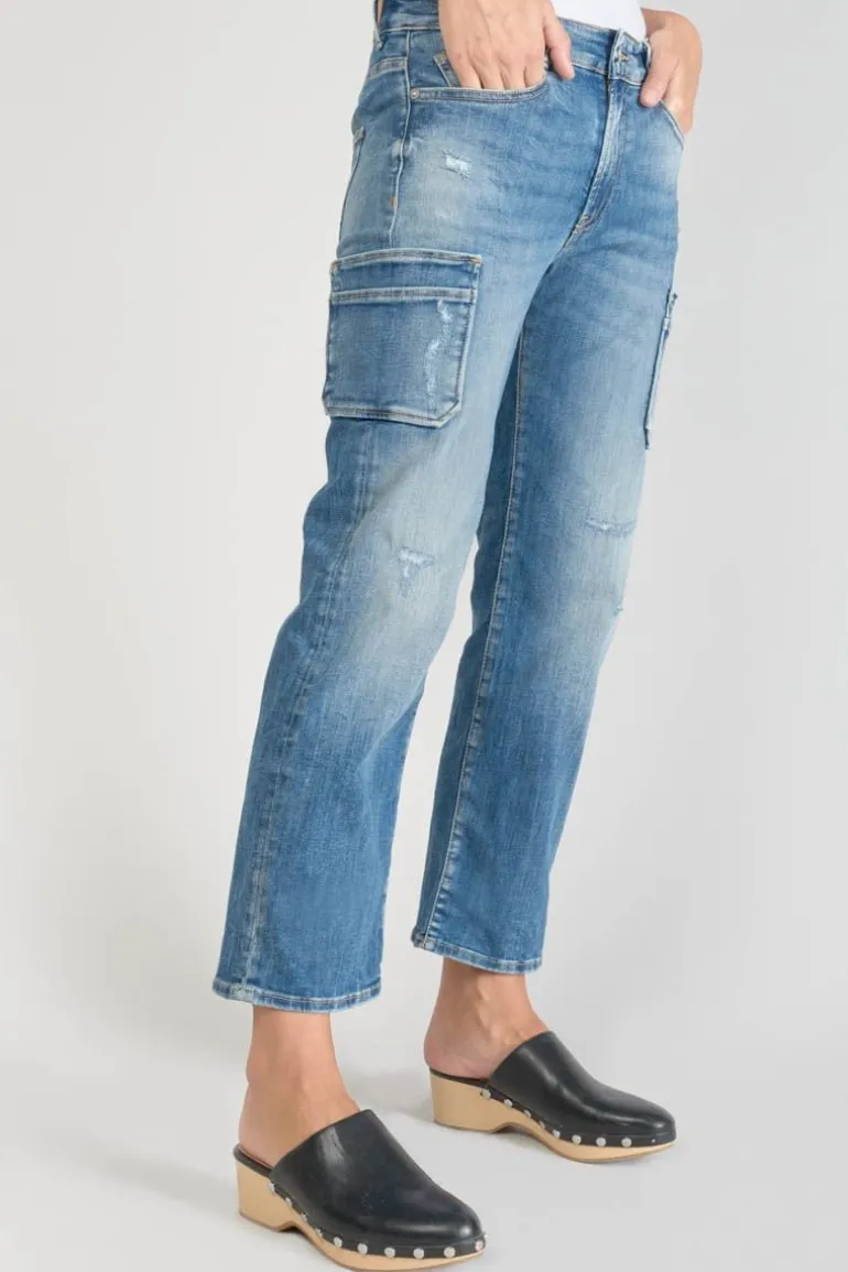 Le Temps des Cerises Precieux Taille Haute 7/8Eme Jeans Destroy Bleu N°3-Femme Coupe Regular