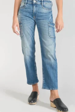 Le Temps des Cerises Precieux Taille Haute 7/8Eme Jeans Destroy Bleu N°3-Femme Coupe Regular