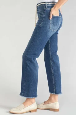 Le Temps des Cerises Pricilia Taille Haute 7/8Eme Jeans Destroy Bleu N°2-Femme Coupe Regular