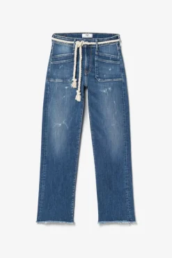 Le Temps des Cerises Pricilia Taille Haute 7/8Eme Jeans Destroy Bleu N°2-Femme Coupe Regular