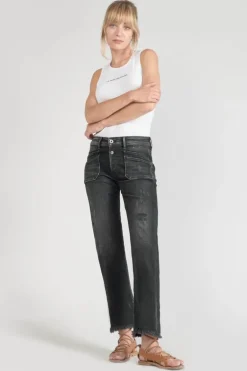 Le Temps des Cerises Pricilia Taille Haute 7/8Eme Jeans Destroy Noir N°1-Femme Coupe Regular