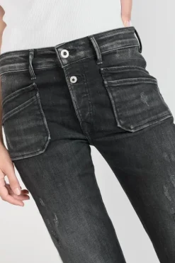 Le Temps des Cerises Pricilia Taille Haute 7/8Eme Jeans Destroy Noir N°1-Femme Coupe Regular