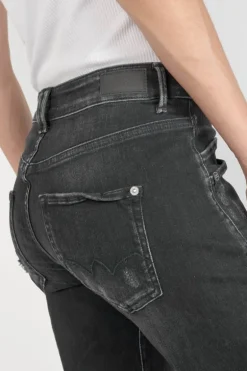 Le Temps des Cerises Pricilia Taille Haute 7/8Eme Jeans Destroy Noir N°1-Femme Coupe Regular