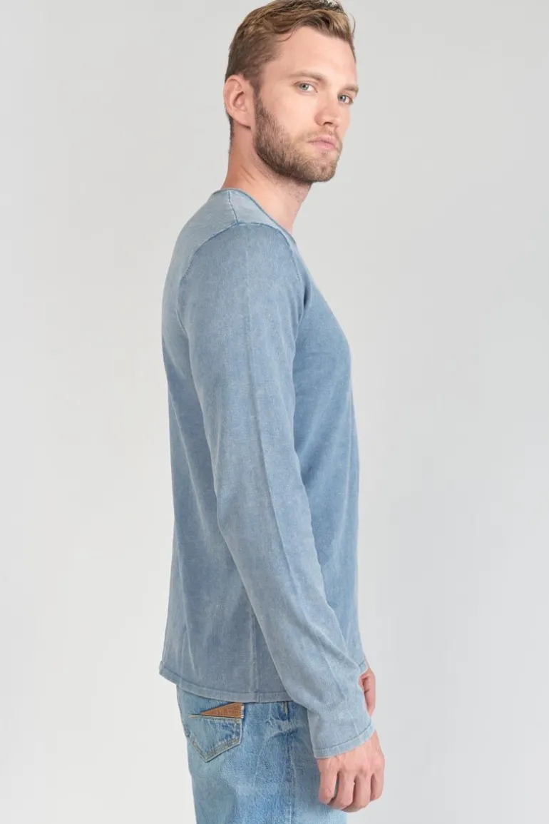 Le Temps des Cerises Pull Bivor Bleu-Gris Delave-Homme Pulls & Cardigans