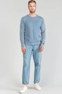 Le Temps des Cerises Pull Bivor Bleu-Gris Delave-Homme Pulls & Cardigans