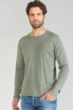 Le Temps des Cerises Pull Bivor Kaki Delave-Homme Pulls & Cardigans