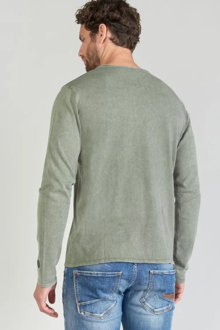 Le Temps des Cerises Pull Bivor Kaki Delave-Homme Pulls & Cardigans