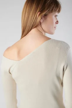 Le Temps des Cerises Pull Lina Asymetrique Sable-Femme Pulls & Sweats & Cardigans