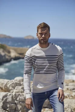 Le Temps des Cerises Pull Loral Mariniere-Homme Pulls & Cardigans