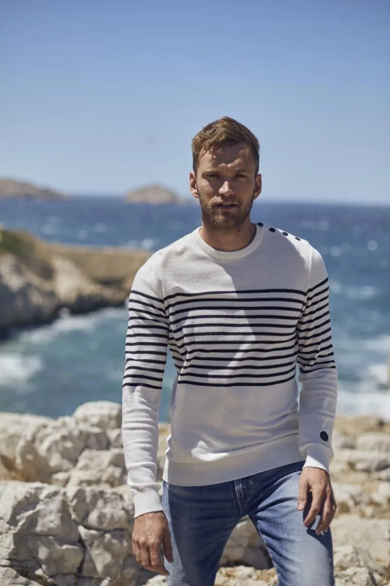 Le Temps des Cerises Pull Loral Mariniere-Homme Pulls & Cardigans