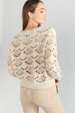 Le Temps des Cerises Pull Poots Ajoure Sable-Femme Pulls & Sweats & Cardigans