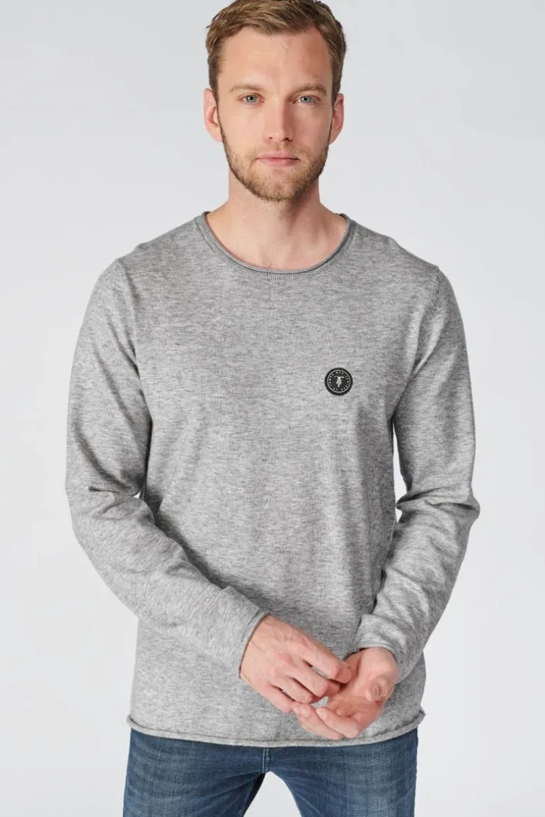 Le Temps des Cerises Pull Terry Gris Chine-Homme Pulls & Cardigans