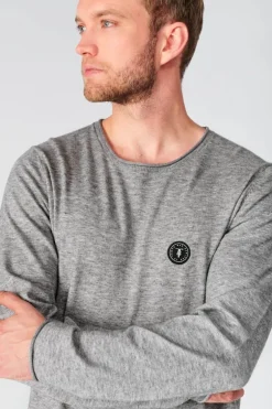 Le Temps des Cerises Pull Terry Gris Chine-Homme Pulls & Cardigans