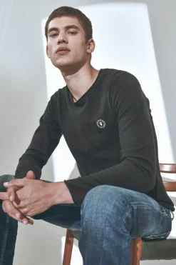 Le Temps des Cerises Pull Terry Noir-Homme Pulls & Cardigans