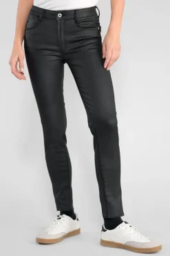 Le Temps des Cerises Pulp Slim Taille Haute 7/8Eme Jeans Enduit Noir N°0-Femme Coupe Slim