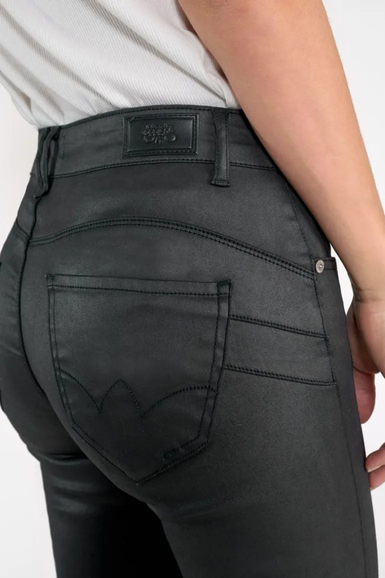 Le Temps des Cerises Pulp Slim Taille Haute 7/8Eme Jeans Enduit Noir N°0-Femme Coupe Slim