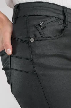 Le Temps des Cerises Pulp Slim Taille Haute 7/8Eme Jeans Enduit Noir N°0-Femme Coupe Slim