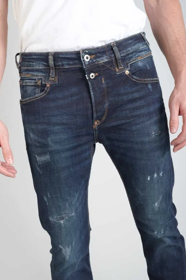 Le Temps des Cerises Raffi 900/16 Tapered 7/8Eme Jeans Destroy Bleu-Noir N°2-Homme Coupe Tapered