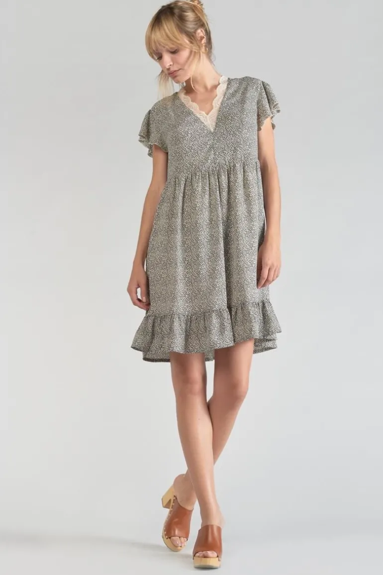 Le Temps des Cerises Robe Aliette A Motif Et Noir-Femme Robes