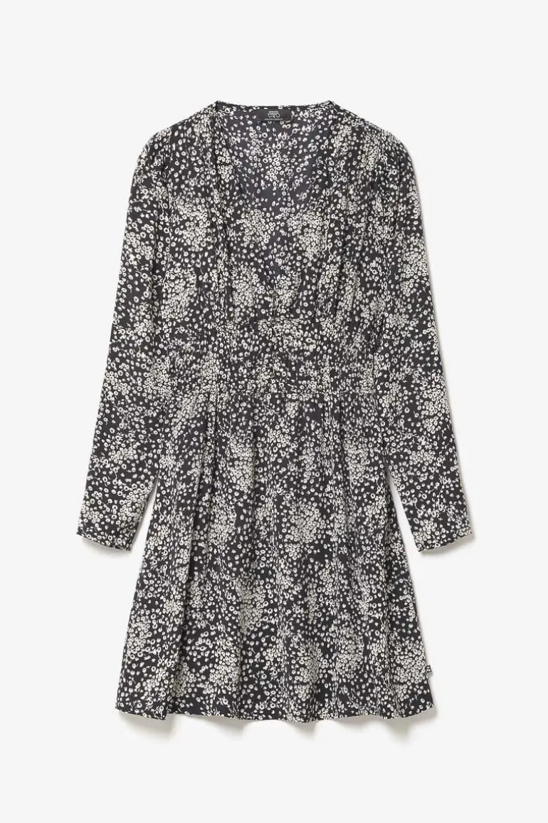 Le Temps des Cerises Robe Edwina A Motif Fleuri Noir Et Blanc-Femme Robes