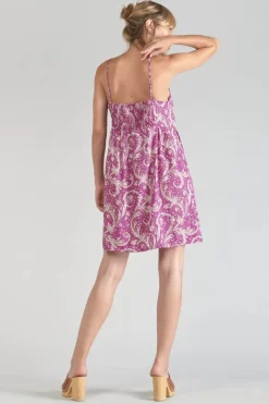 Le Temps des Cerises Robe Elden Violine A Motif Cachemire-Femme Robes