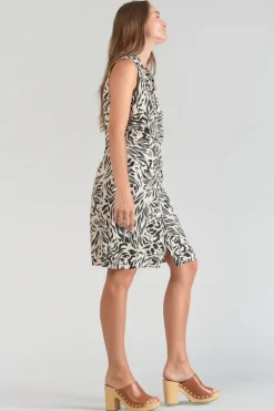 Le Temps des Cerises Robe En Lin Melange Muna A Motif Animalier-Femme Robes