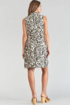 Le Temps des Cerises Robe En Lin Melange Muna A Motif Animalier-Femme Robes