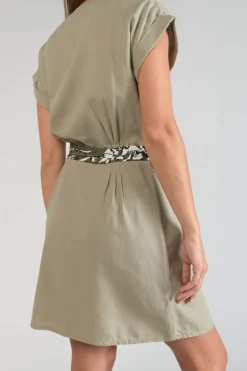 Le Temps des Cerises Robe Eourres Kaki Clair-Femme Robes