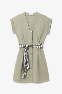 Le Temps des Cerises Robe Eourres Kaki Clair-Femme Robes