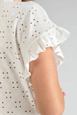 Le Temps des Cerises Robe Lia Ajouree Blanche-Femme Robes