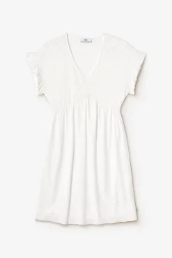 Le Temps des Cerises Robe Lia Ajouree Blanche-Femme Robes