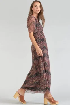 Le Temps des Cerises Robe Longue Amiel Imprimee Irisee-Femme Robes