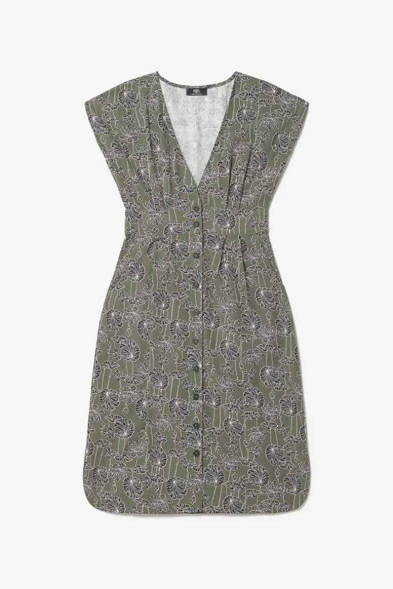 Le Temps des Cerises Robe Longue Croft Kaki A Motif Fleuri-Femme Robes