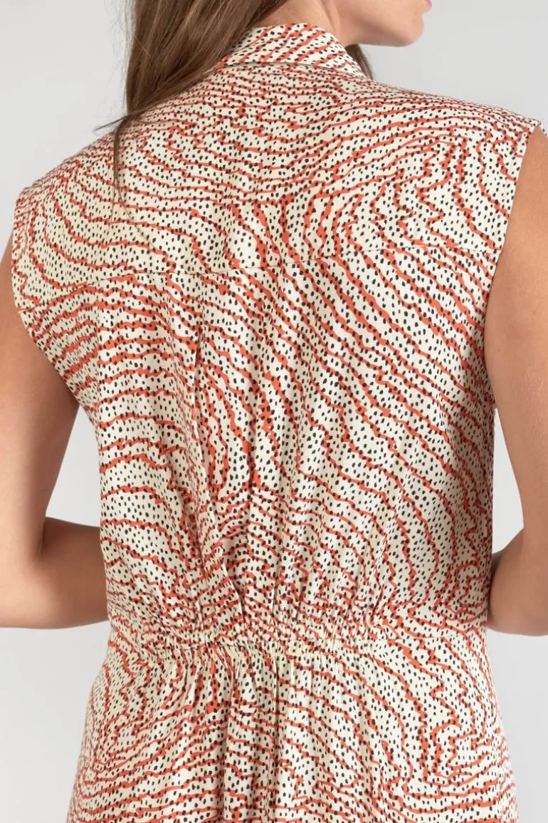 Le Temps des Cerises Robe Longue Cuoco A Motif Orange Et Noir-Femme Robes