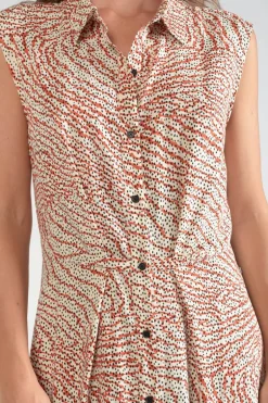 Le Temps des Cerises Robe Longue Cuoco A Motif Orange Et Noir-Femme Robes