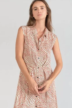 Le Temps des Cerises Robe Longue Cuoco A Motif Orange Et Noir-Femme Robes