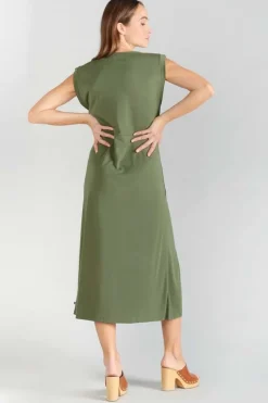 Le Temps des Cerises Robe Longue Gana Kaki-Femme Robes