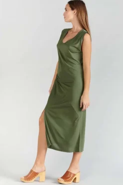 Le Temps des Cerises Robe Longue Gana Kaki-Femme Robes