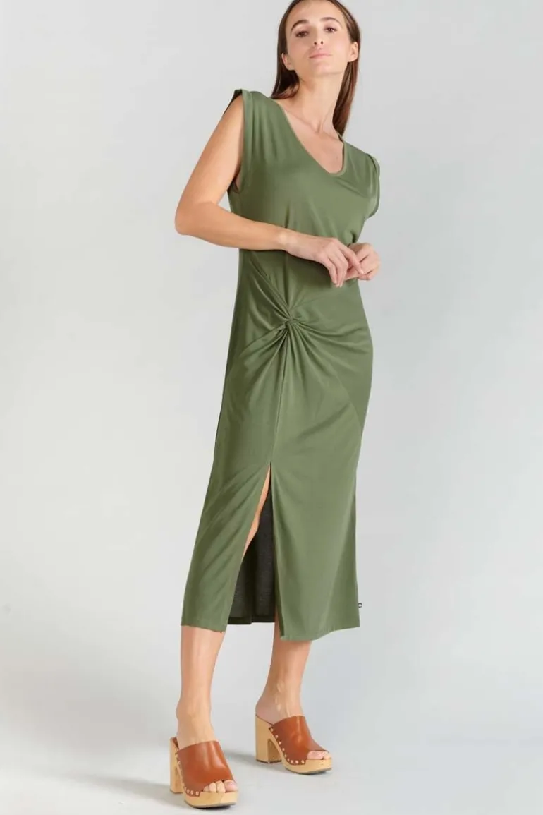 Le Temps des Cerises Robe Longue Gana Kaki-Femme Robes