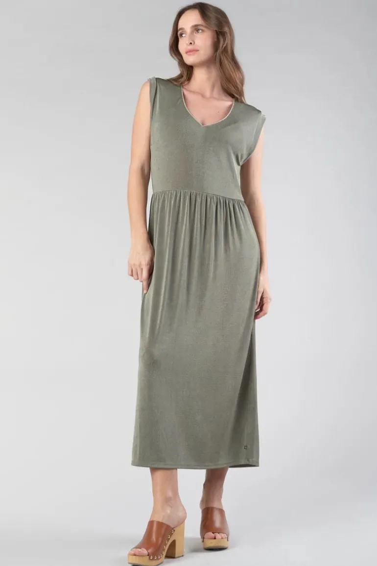 Le Temps des Cerises Robe Longue Nata Kaki-Femme Robes