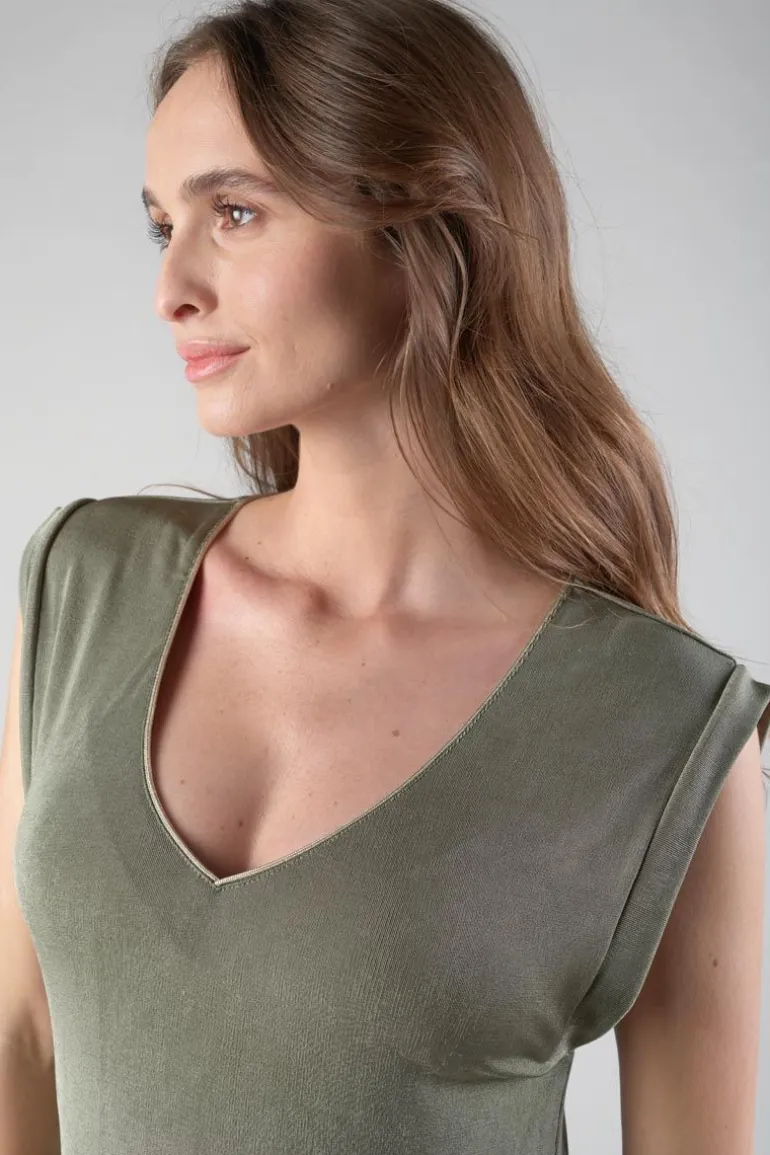 Le Temps des Cerises Robe Longue Nata Kaki-Femme Robes