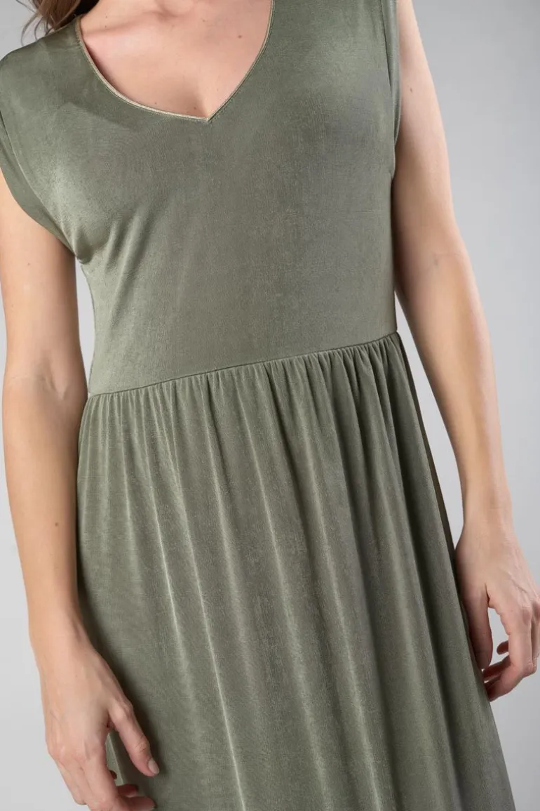 Le Temps des Cerises Robe Longue Nata Kaki-Femme Robes