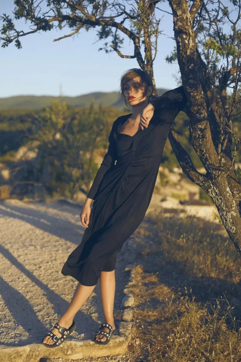 Le Temps des Cerises Robe Longue Yama Noire-Femme Robes