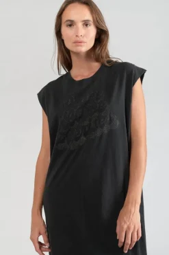 Le Temps des Cerises Robe T-Shirt Longue Poppy Noire-Femme Robes