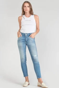 Le Temps des Cerises Sabi Pulp Slim Taille Haute 7/8Eme Jeans Destroy Bleu N°3-Femme Coupe Slim