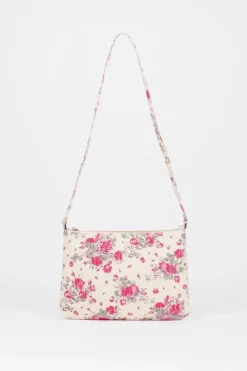 Le Temps des Cerises Sac A Bandouliere Lauri A Motif Fleuri Rose-Femme Sacs & Portefeuilles